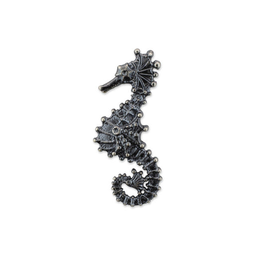 Anna Bronze Pendant, Seahorse 38x16mm, Silver Plated (1 Piece)