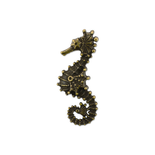 Anna Bronze Pendant, Seahorse 24x22mm, Antiqued Brass (1 Piece)
