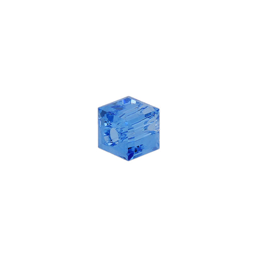 PRESTIGE Crystal, #5601 Cube Bead 4mm Cool Blue (1 Piece)