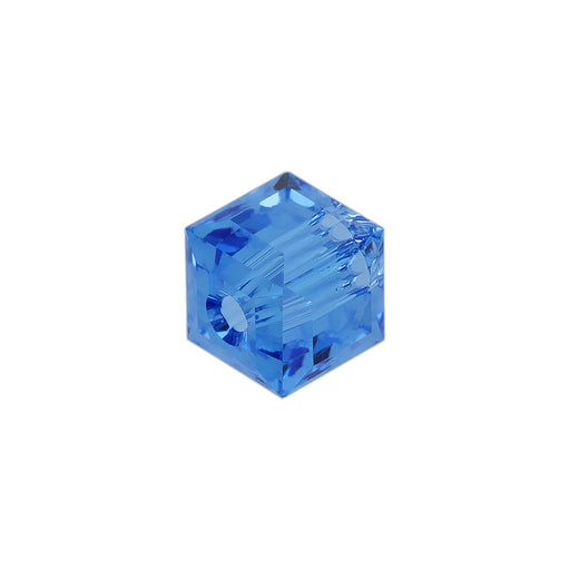 PRESTIGE Crystal, #5601 Cube Bead 6mm Cool Blue (1 Piece)