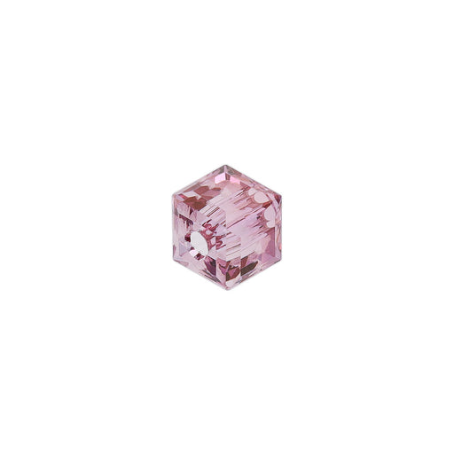 PRESTIGE Crystal, #5601 Cube Bead 4mm Dark Rose (1 Piece)