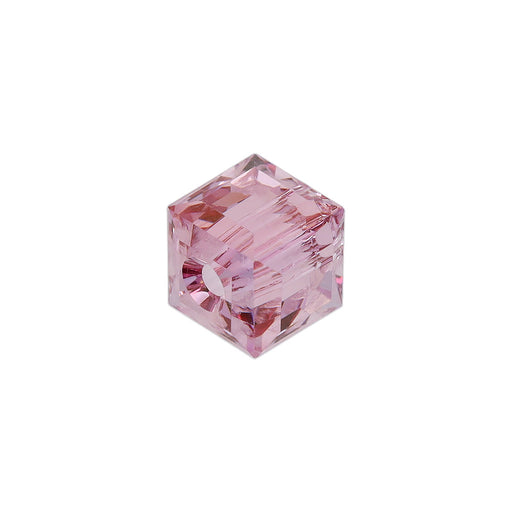 PRESTIGE Crystal, #5601 Cube Bead 6mm Dark Rose (1 Piece)