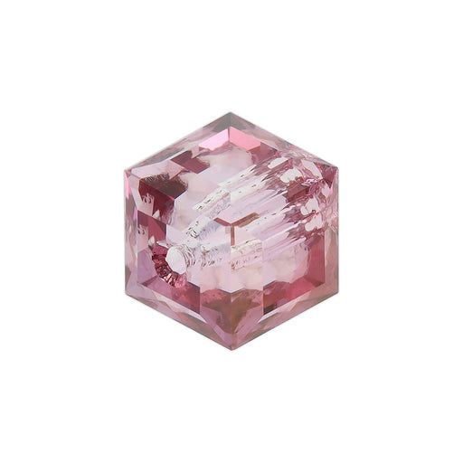 PRESTIGE Crystal, #5601 Cube Bead 8mm Dark Rose (1 Piece)