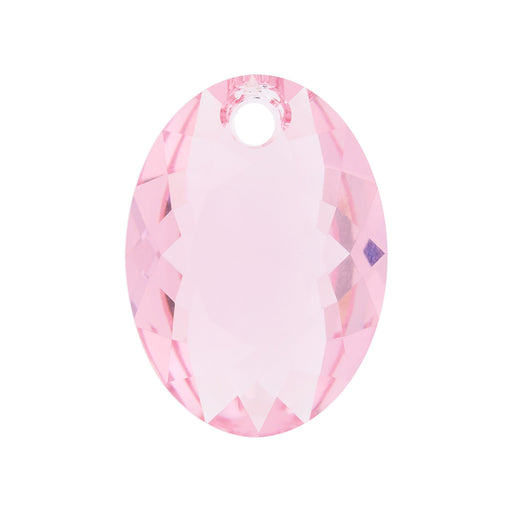 PRESTIGE Crystal, #6438 Elliptic Cut Pendant 16mm, Light Rose (1 Piece)