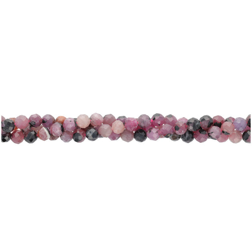 Dakota Stones Gemstone Beads, Black Lace Ruby, Diamond Cut Faceted Round 4mm (16 Inch Strand)