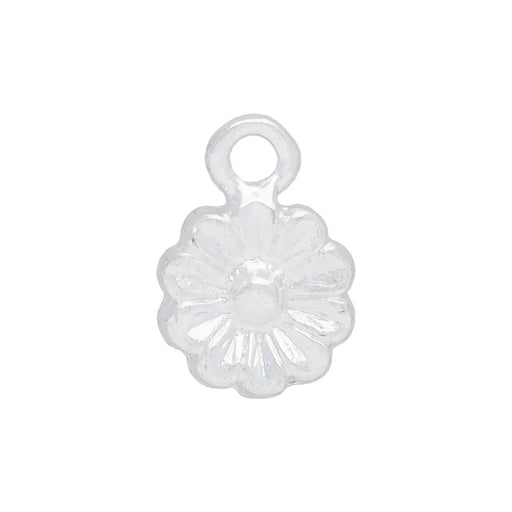 Charm, Itsy Aster Flower 12x8.5mm, Bright Silver, by Nunn Design (1 Piece)