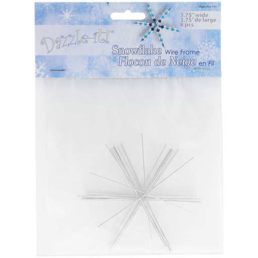Dazzle It, Snowflake Metal Wire Frame 3.75-Inch 21 Gauge Thick (8 Piece Pack)