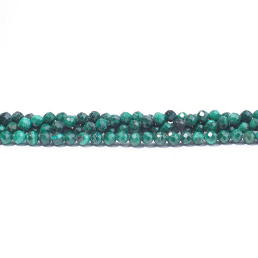 Dakota Stones Gemstone Beads, Malachite Grade A, Microfacted Round 3mm (16 Inch Strand)