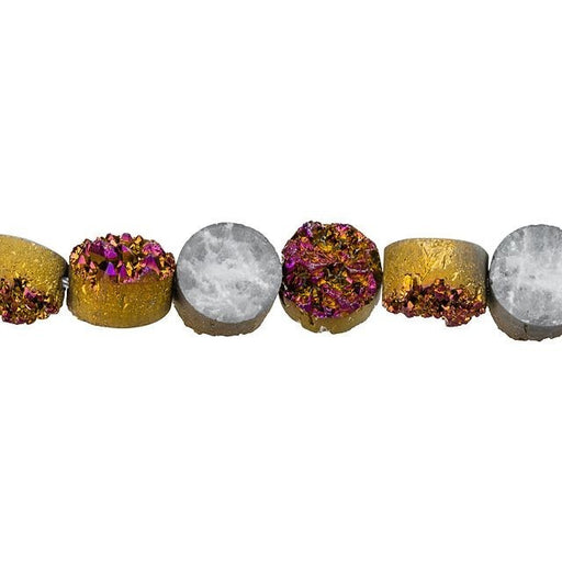 Dakota Stones Gemstone Beads, Purple Druzy, Round Coin 10mm (1 Pack)