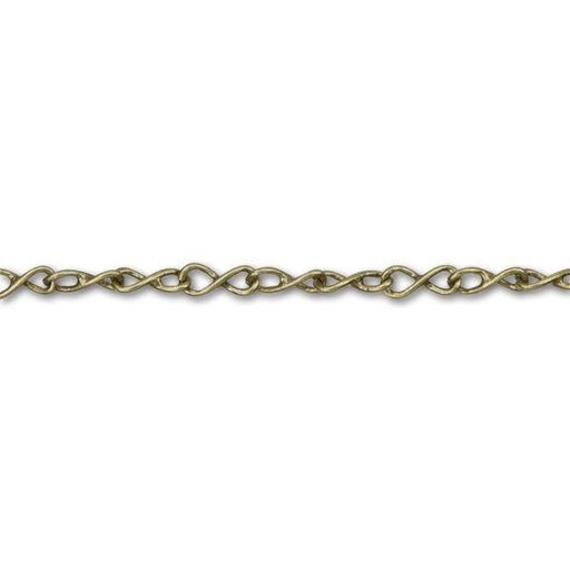 Bulk Chain, Figure 8 Links 5x2mm, Antiqued Brass Plated (By the Foot)