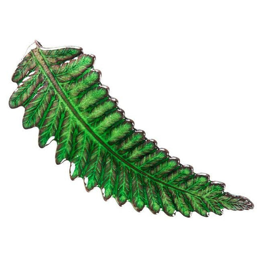 Pendant, Fern Leaf 65x24mm, Enameled Brass Emerald Green, by Gardanne Beads (1 Piece)