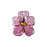 Pendant, Small Pansy Flower 29x25mm, Enameled Brass Raspberry Pink, by Gardanne Beads (1 Piece)