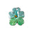 Pendant, Small Pansy Flower 29x25mm, Enameled Brass Lime Green Blend, by Gardanne Beads (1 Piece)