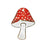Pendant, Fairy Mushroom 37x27mm, Enameled Brass Red and White, by Gardanne Beads (1 Piece)