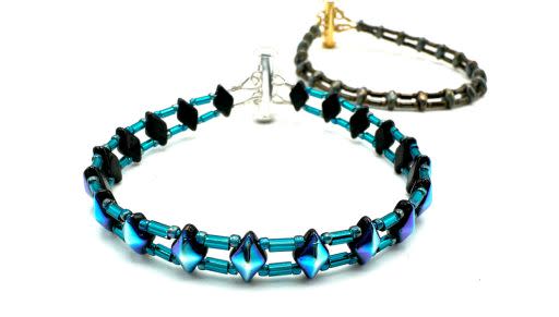 How to Make the Two-Hole & Bugle Bead Bracelets by Deb Floros