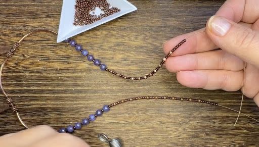How to Make a Copper and Purple Necklace by Deb Floros