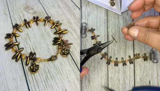 How to Make the Metallic Spring Bracelet by Deb Floros