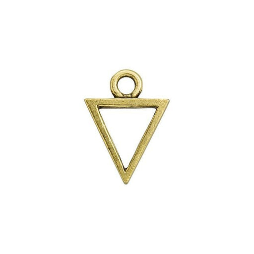 Open Back Bezel Pendant, Triangle 21x15.5mm, Antiqued Gold, by Nunn Design (1 Piece)