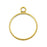 Open Back Bezel Pendant, Circle with Textured Edge 30x24.5mm,  Antiqued Gold, by Nunn Design (1 Piece)