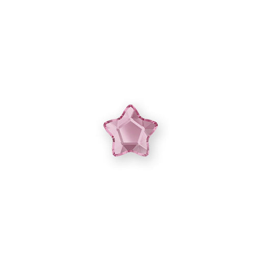 PRESTIGE Crystal, #2754 Star Flower Flatback Rhinestone 4mm, Rose (1 Piece)