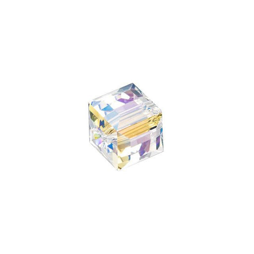 PRESTIGE Crystal, #5601 Faceted Cube Bead 6mm, Crystal Shimmer (1 Piece)