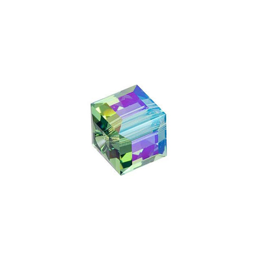 PRESTIGE Crystal, #5601 Faceted Cube Bead 6mm, Erinite Shimmer B (1 Piece)