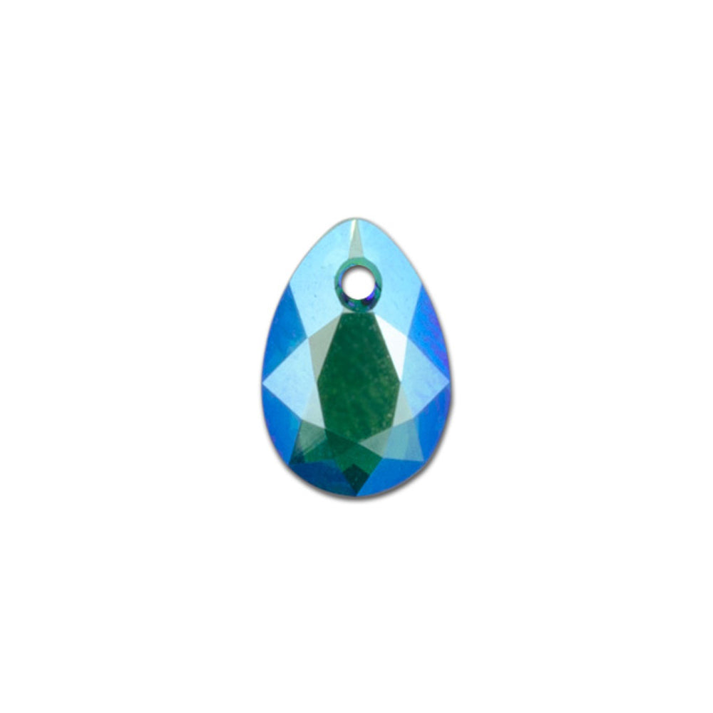 PRESTIGE Crystal, #6433 Pear Cut Pendant 12mm, Emerald Shimmer (1 Piece)