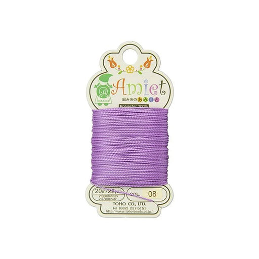 Toho Amiet Polyester Beading Thread, Lilac, 0.5mm (20 Meters/22 Yards)