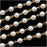 Czech Glass Beaded Chain, White Pearls 6mm, Gold Plated (1 inch)