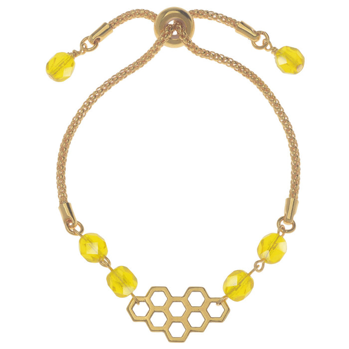 Golden Honeycomb Adjustable Bracelet