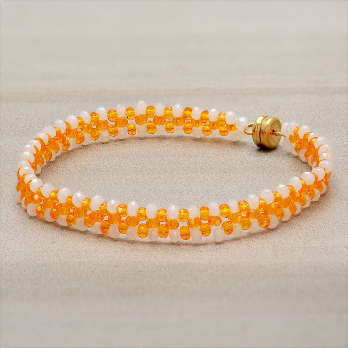 Summer Creamsicle Right Angle Weave Bracelet