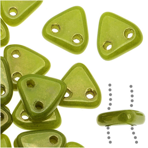 CzechMates 2-Hole Triangle Beads 6mm - Chartreuse (2.5" Tube)