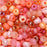 Czech Glass Seed Beads, 6/0 Round, Peach Parfait Mix (1 Ounce)