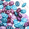 SuperDuo 2-Hole Czech Glass Beads, Victorian Elegance Mix, 2x5mm, 24g Tube