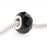 Faceted Glass European Style Large Hole Bead - "Jet Black" 14mm (1 pcs)