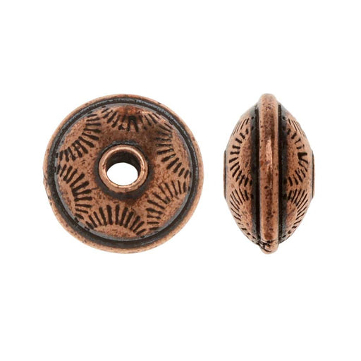 TierraCast Pewter, Western Bead 11mm Antiqued Copper Plated (2 Pieces)