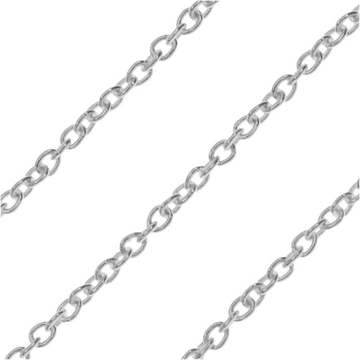Sterling Silver Cable Chain, 1.5x1mm, 31 Gauge, by the Foot