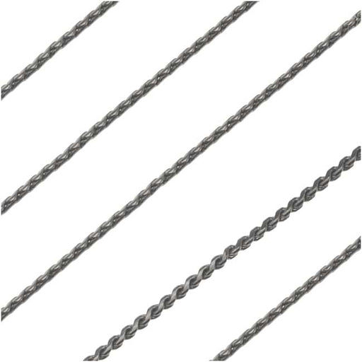 Gun Metal Plated Fine Beading Chain, .7mm, by the Foot