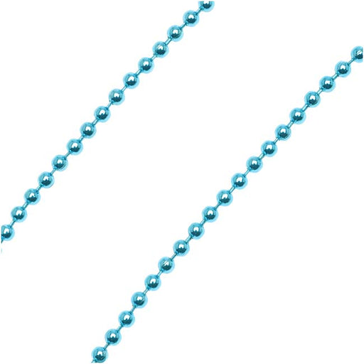 Light Blue Color Steel 2mm Ball Chain, by the Foot
