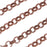 Antiqued Copper Plated Rolo Chain, 3.7mm, by the Foot