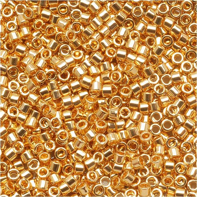 Miyuki Delica Seed Beads, 11/0 Size, 24K Gold Plated DB031 (7.2 Grams)
