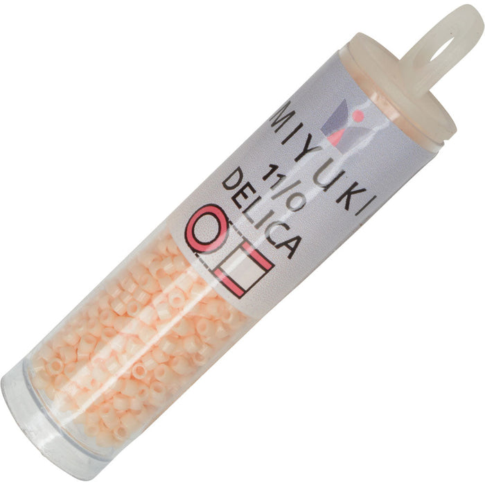 Miyuki Delica Seed Beads, 11/0 Size, #1492 Opaque Light Peach (2.5" Tube)