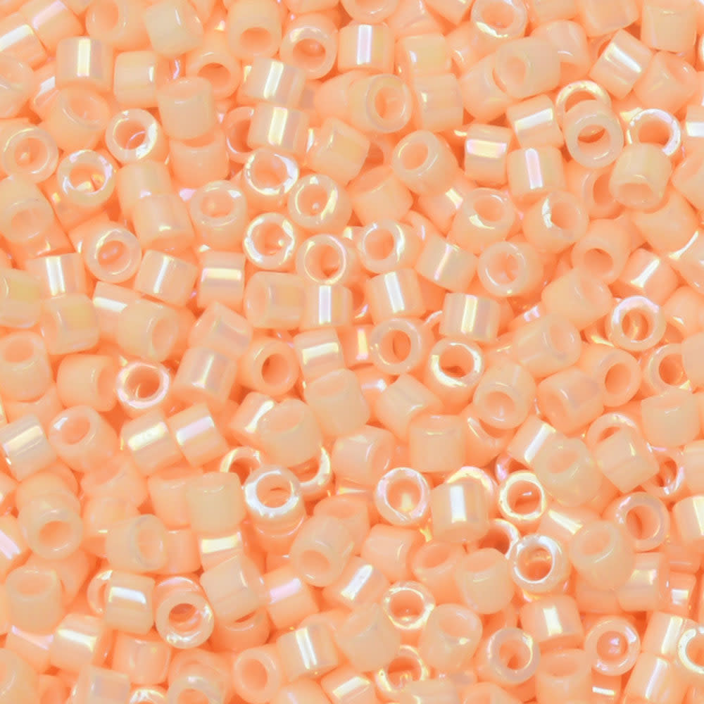 Miyuki Delica Seed Beads, 11/0 Size, #1502 Opaque Light Peach AB (7.2 Gram Tube)