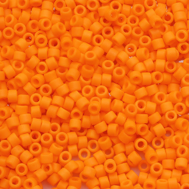 Miyuki Delica Seed Beads, 11/0 Size, Matte Opaque Mandarin Orange DB1583 (8 Grams)