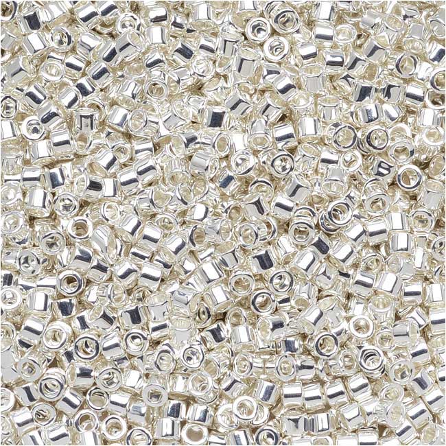 Miyuki Delica Seed Beads, 11/0 Size, Silver Plated DB551 (7.2 Grams)