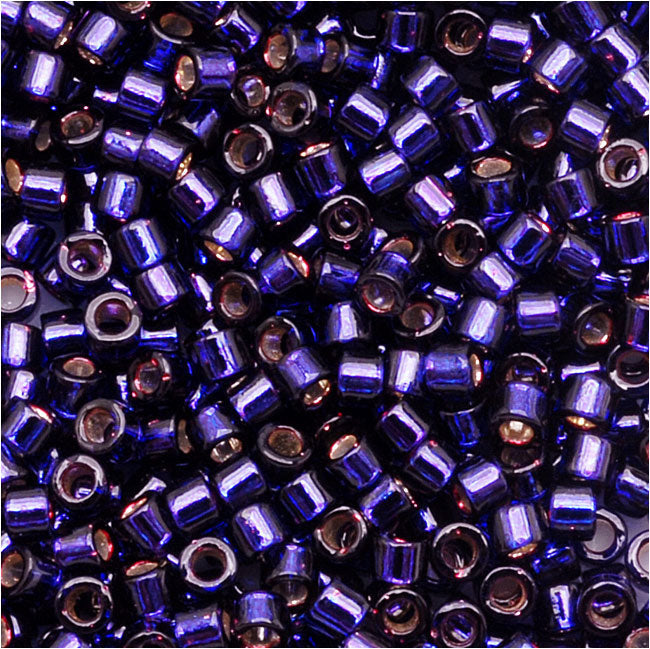 Miyuki Delica Seed Beads, 11/0 Size, Silver Lined Dark Purple DB609 (2.5" Tube)