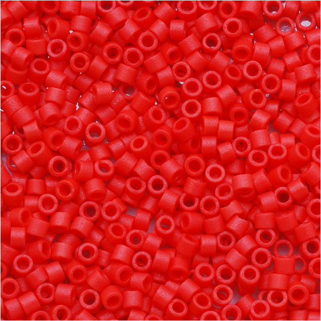 Miyuki Delica Seed Beads, 11/0 Size, Opaque Matte Red DB753 (2.5" Tube)