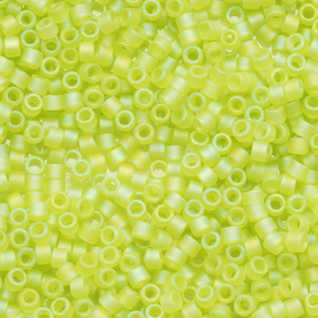 Miyuki Delica Seed Beads, 11/0 Size, Chartreuse AB Matte DB860 (6.8 Grams)