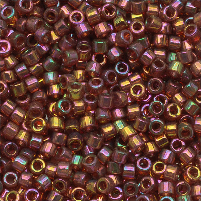 Miyuki Delica Seed Beads, 10/0 Size, Red Gold Luster DBM0103 (7.2 Grams)