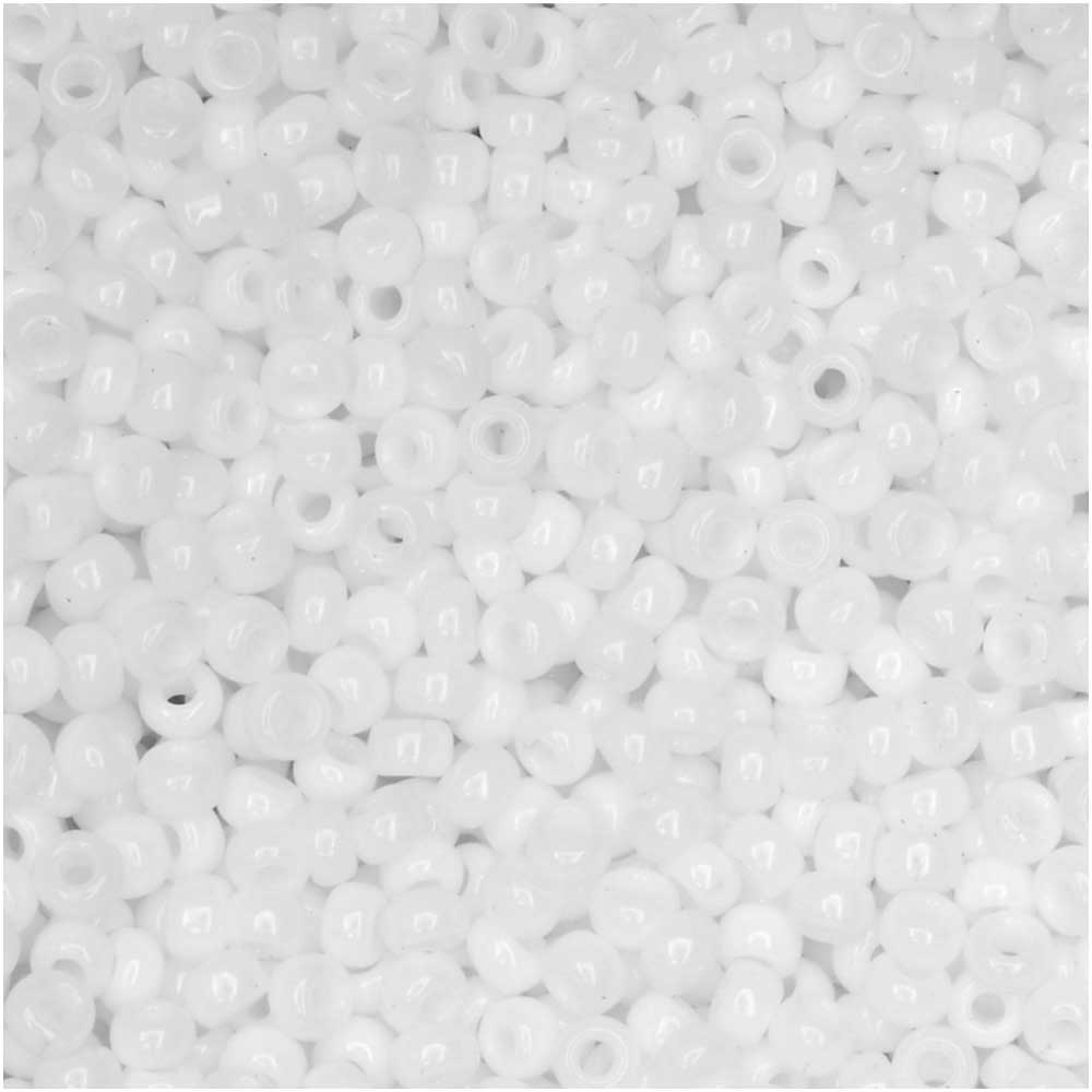 Miyuki Round Seed Beads, 11/0 Size, #402 Opaque White (8.5 Gram Tube)